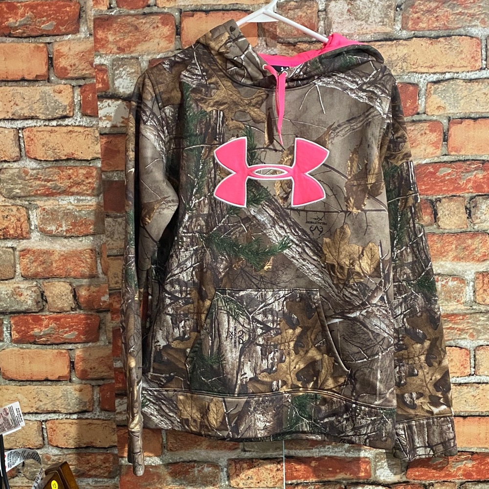 Under Armour Women's Pink Logo Camo Hoodie